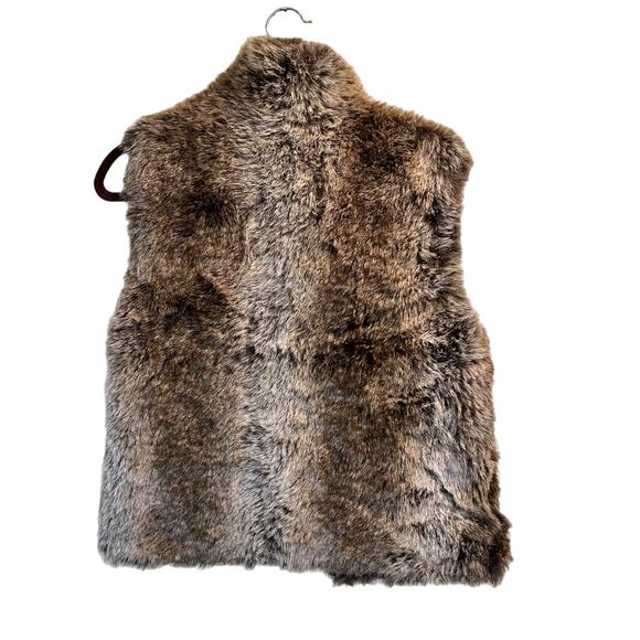 Blassport Women's Brown Faux Fur Collared Zip Front Reversible Vest Size Small - Picture 5 of 15